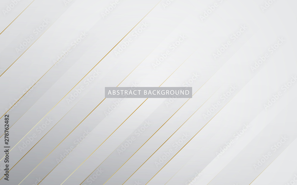 Poster abstract light silver background vector. modern white background with golden list effect.