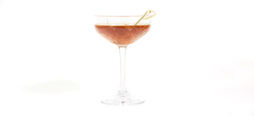 Tasty Bamboo cocktail on a white background