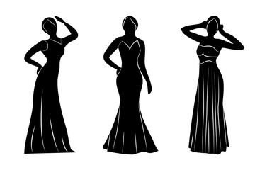 Young wemwn a evening gowns silhouettes 