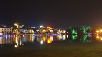 Fototapeta na wymiar Night scene in Sapa Lao Cai province Vietnam