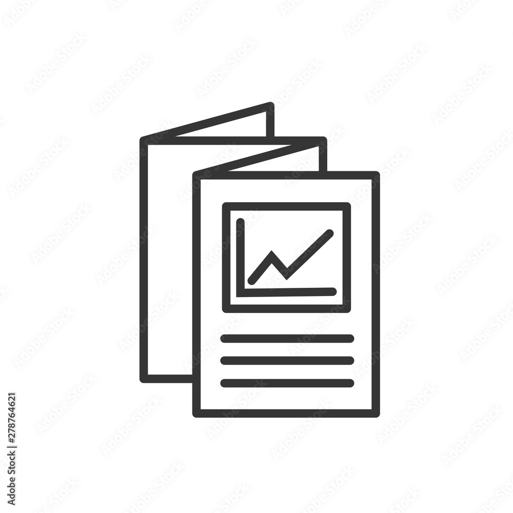 Fototapete flyer icon template color editable. brochure symbol vector sign isolated on white background. simple