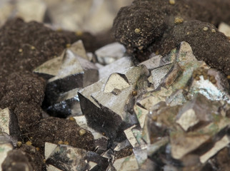 Natural raw mineral,in its structure has many small flat surfaces