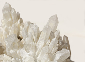 Bright white raw mineral  quartz