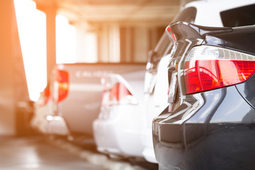 Car parked inside the indoor car parking lot.