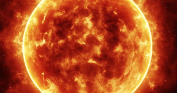 Sun surface with solar flares. 