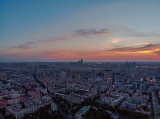 Obraz premium aerial view of city from above