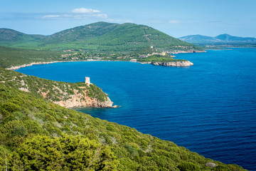 Fototapeta na wymiar Buru fortification tower in Sardinia, Italy.