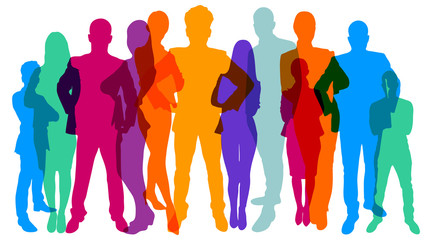 Silhouetten von Menschen als Team Konzept © Robert Kneschke