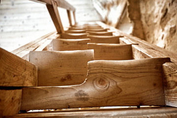 Wooden roof frame in an old house in the countryside.