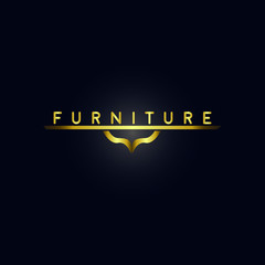 furniture logo, in black background
