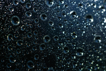 drops rain on glass