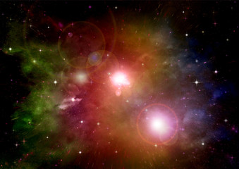 galaxy in a free space. 3D rendering © marusja2