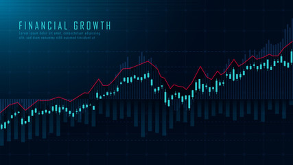 Stock market or forex trading graph in graphic concept