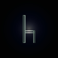 silver chair, furniture logo vector