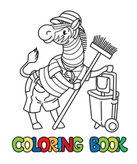 Zebra zoo keeper coloring book. Animal Alphabet Z