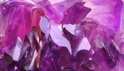 Abstract pattern of natural raw mineral of pink Amethyst