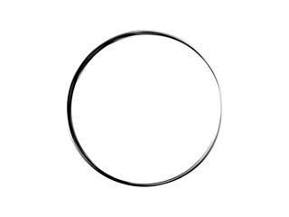 Grunge thin oval frame.Grunge black ink frame.Marking element made with brush.