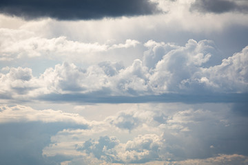 Changing weather clouds in the sky at summer