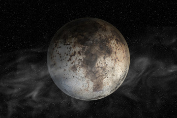 Abstract scientific background of Universe scene in outer space, 3D Illustration of Planet and Space