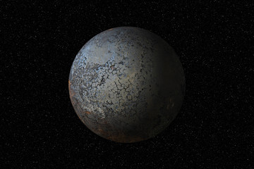 Abstract scientific background of Universe scene in outer space, 3D Illustration of Planet and Space