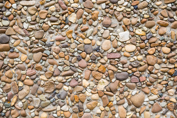 Texture of small white cobble stone. Copyspace, place for text