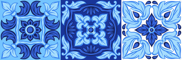 Italian ceramic tile pattern. Ethnic folk ornament.