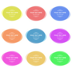 Set of colorful banners. Abstract shapes for design. Banners with sample text.