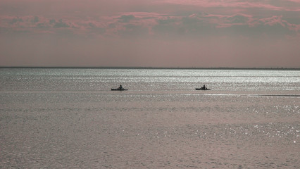 couple riding kanu on the water, Dunsborough, Western Australia