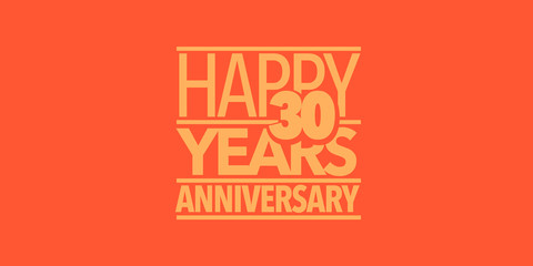 30 years anniversary vector icon, logo, banner. Design element with composition of letters