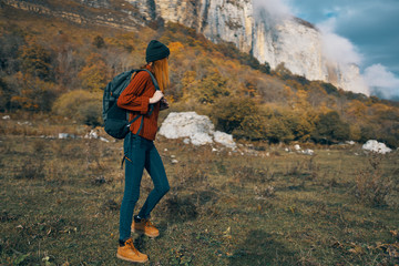 hiker on top of mountain