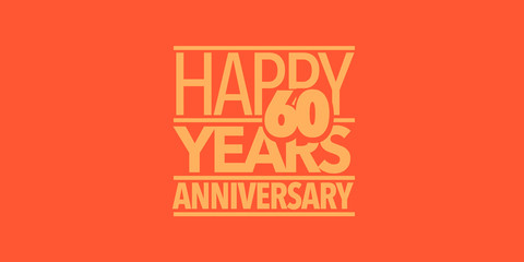 60 years anniversary vector icon, logo, banner. Design element with composition of letters