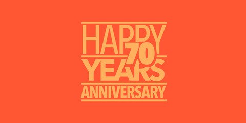 Obraz premium 70 years anniversary vector icon, logo, banner. Design element with composition of letters