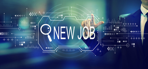 Searching new job theme with a businessman in an office