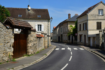 Fototapeta na wymiar Avernes , France - may 24 2019 : village center