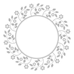 Decorative frame Elegant vector element for design in Eastern style, place for text. Floral grey border. Lace illustration for invitations and greeting cards