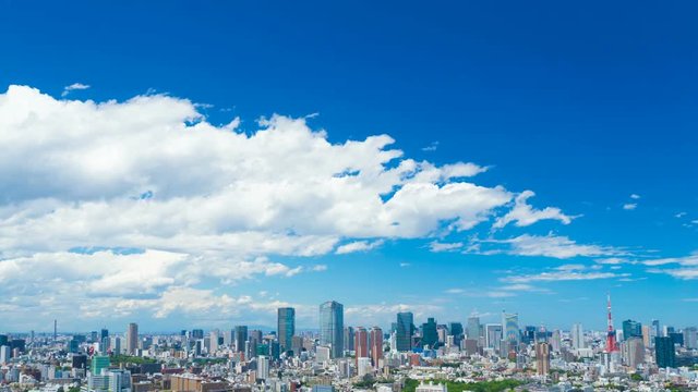 東京風景　タイムラプス　2019年6月　初夏の爽やかな都心の陽気