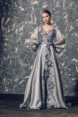 silver long dress