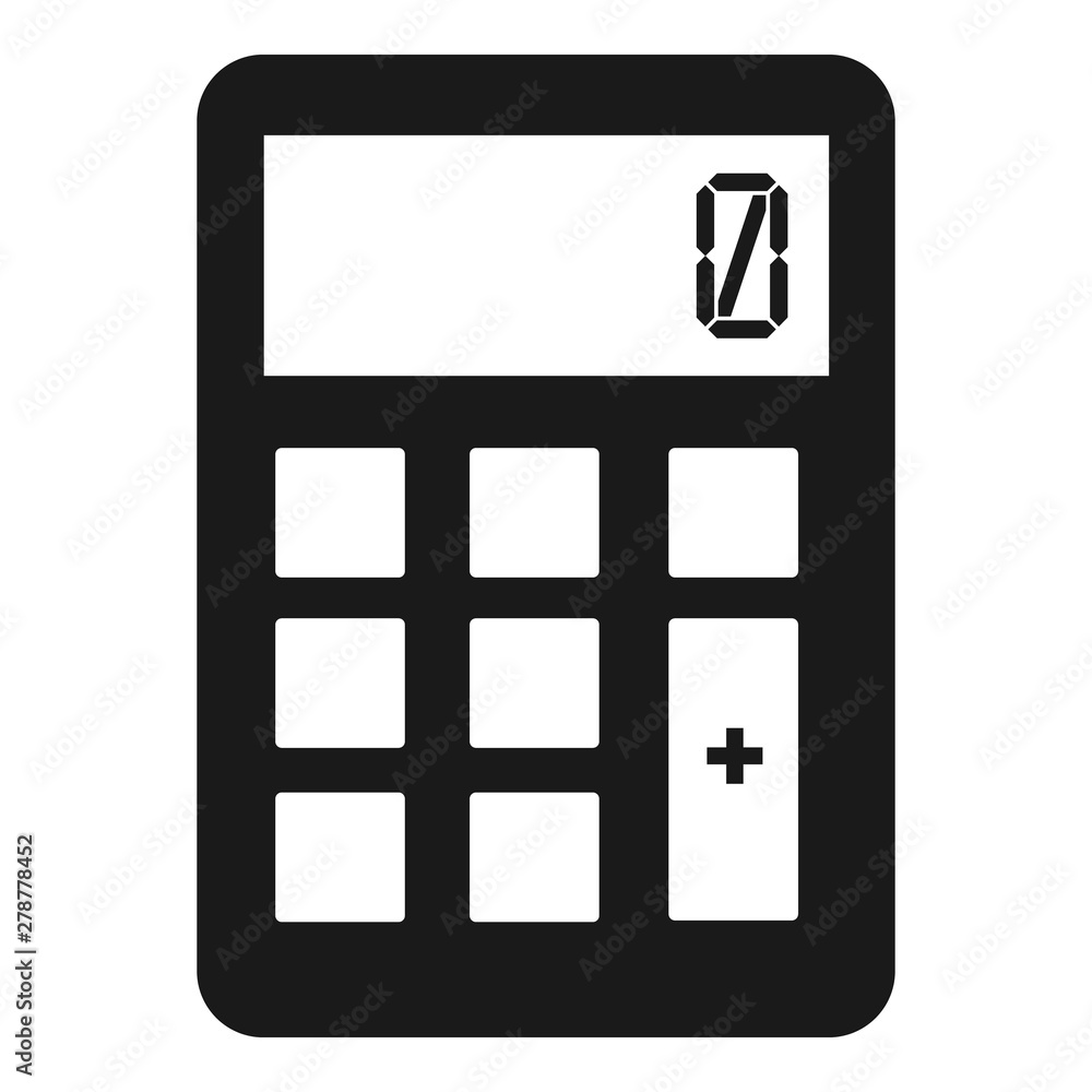 Poster money calculator icon. simple illustration of money calculator vector icon for web design isolated o