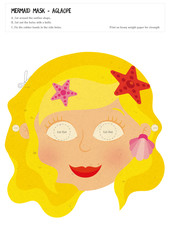 Preschool craft: Printable mermaid mask