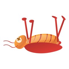 Dead cockroach icon. Cartoon of dead cockroach vector icon for web design isolated on white background
