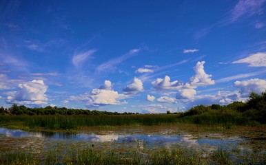 clouds over lake