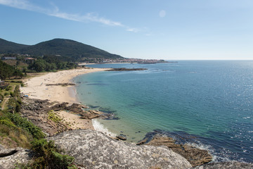 High angle view of a beautiful beach on Galicia coast