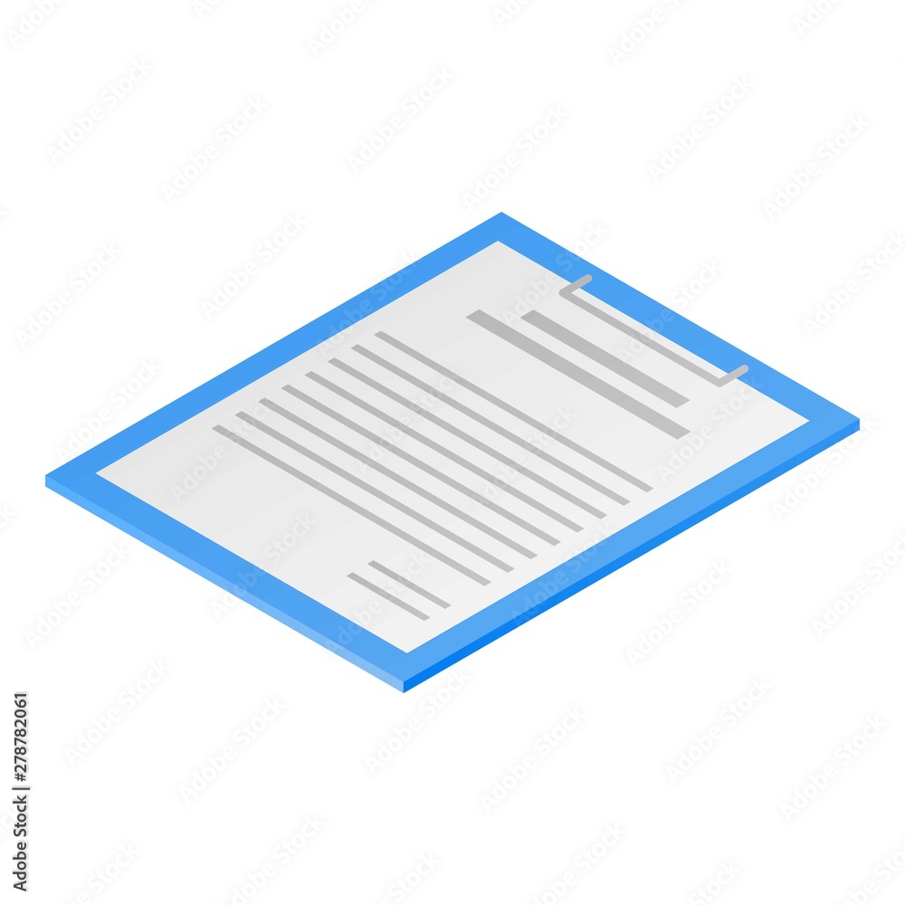 Poster clipboard paper icon. isometric of clipboard paper vector icon for web design isolated on white back
