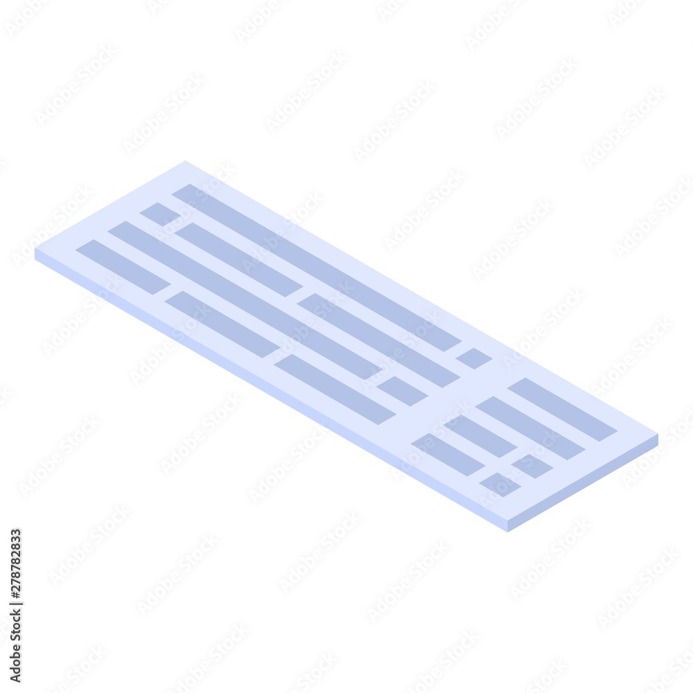 Aufkleber plastic keyboard icon. isometric of plastic keyboard vector icon for web design isolated on white ba