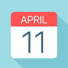 April 11 - Calendar Icon. Vector illustration of one day of month