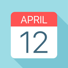 April 12 - Calendar Icon. Vector illustration of one day of month
