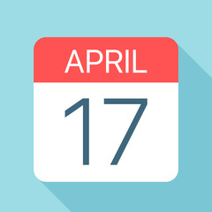 April 17 - Calendar Icon. Vector illustration of one day of month