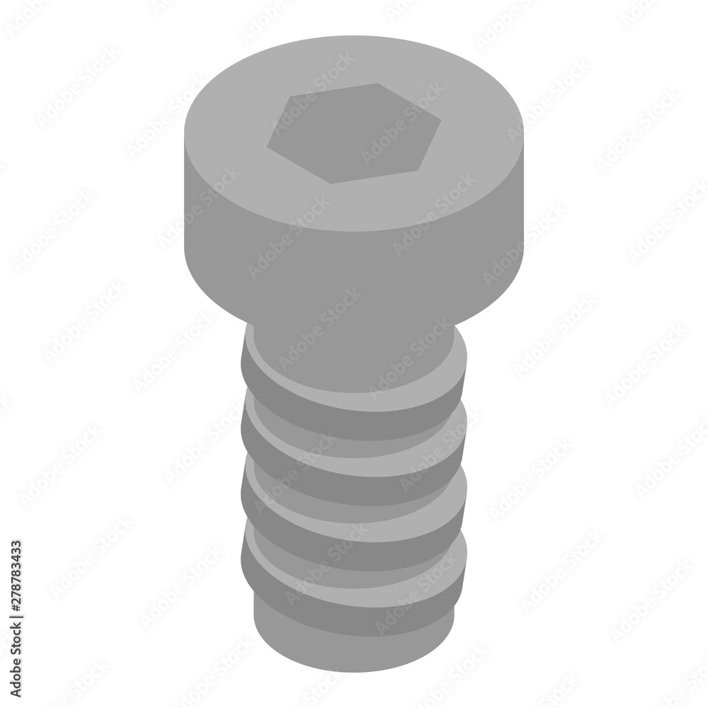 Poster hexagonal screw-bolt icon. isometric of hexagonal screw-bolt vector icon for web design isolated on 