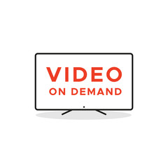 Smart TV device icon. Video on demand. Vector illustration, flat design