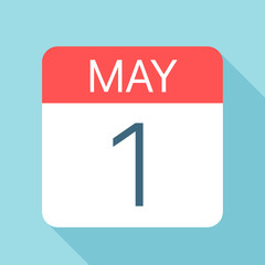 May 1 - Calendar Icon. Vector illustration of one day of month